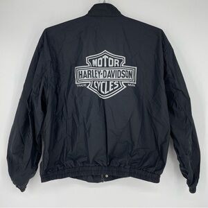 Vintage 80s Harley Davidson Soft Shell Riding Jacket High Visibility Shield XL